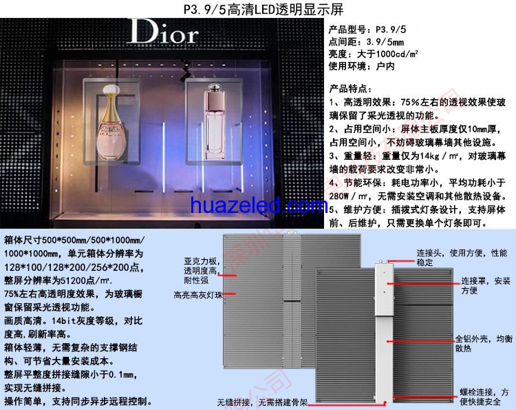 透明led櫥窗屏